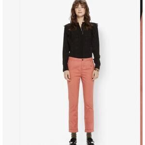 Scotch & Soda  Pink/red Cropped Chinos With Heart Embroidery Sz. 0/XS NWT